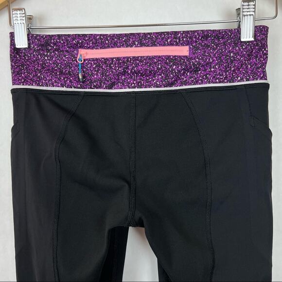 Lululemon Pace Rival Running Crop 22” Leggings Tender Violet Purple Black 4 - Picture 6 of 16